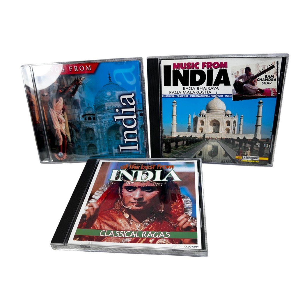 Indian Classical Music CD Lot 3pc Sitar Tabla Ragas Ram Chandra Songs From India
